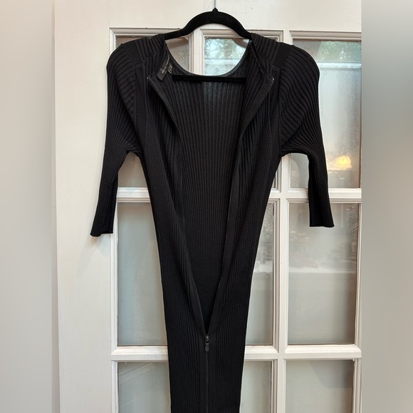 Skull Cashmere Kaydon Ribbed Knit Fitted Full Zipper Goth Punk Midi Dress Size S - Picture 3 of 14